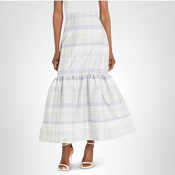 Club Monaco Dresses & Skirts - Club Monaco Plaid Maxi Skirt - White and Gray